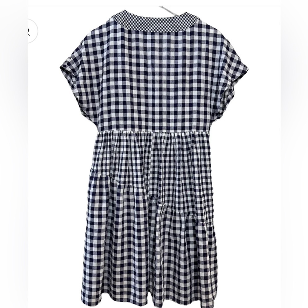 NWT Anthropologie 11.1 Tylho Navy & White Gingham Dress Size Large $138 - Picture 3 of 9
